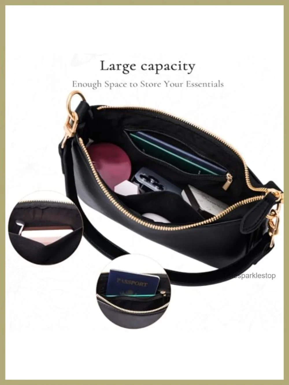PU Leather Small Hobo Shoulder Purse with Removable Straps
